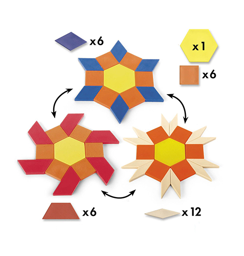 Plastic Pattern Blocks • 6 colours, 248 pcs - Image 4