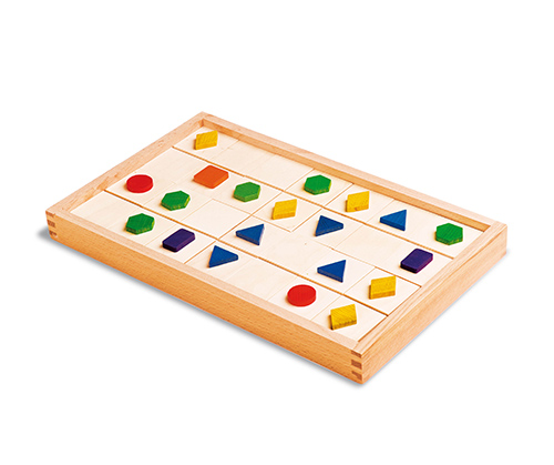 Wooden Geometrical Tactile Domino - 37.5 x 23cm